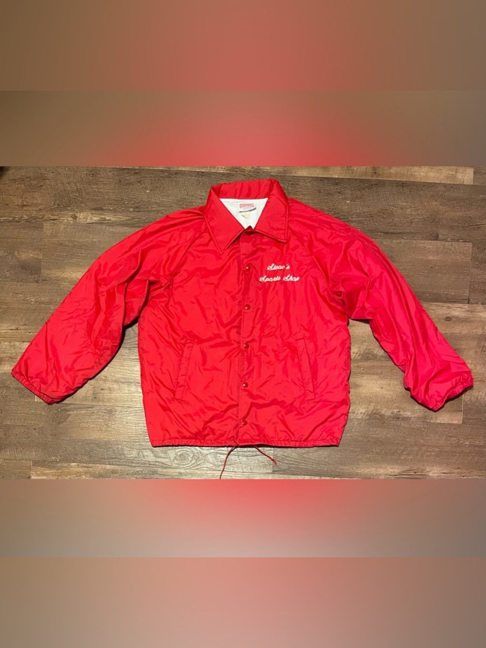 Hartwell Sportswear USA vintage red Steve’s Sports Shop jacket size mens large